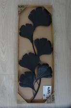 Wanddecoratie ginkgo bladeren van mat zwart metaal (nieuw), Ophalen, Nieuw