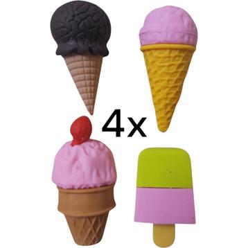 set van 4 x Gum in vrolijke ijsjes vormen beschikbaar voor biedingen