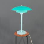 Turquoise tafellamp, Scandinavische lamp, vintage design, Huis en Inrichting, Lampen | Tafellampen, 50 tot 75 cm, Mid century modern