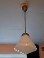Art Deco Schoollamp hanglamp - Groot Model, Huis en Inrichting, Lampen | Hanglampen, Gebruikt, Ophalen of Verzenden, Glas, 75 cm of meer