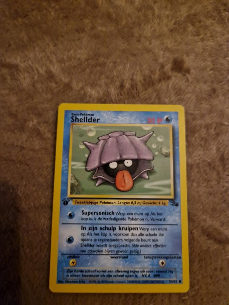 Shellder Pokémon kaart - Zeldzaam!, Ophalen of Verzenden, Gebruikt, Losse kaart