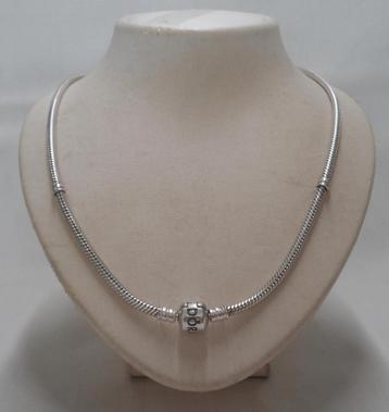 Zilveren Pandora snake ketting met bol slot nr.1800 beschikbaar voor biedingen