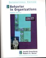 Behavior in organizations - Greenberg & Baron 8th ed , Ophalen of Verzenden, Gelezen, Personeel en Organisatie