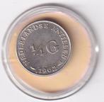 Nederlandse Antillen 1/4 Gulden 1962 met randtikje, Postzegels en Munten, Koningin Juliana, Verzenden, Zilver, 25 cent