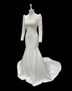 36 maat satijn bruidsjurk, Trouwjurk, Wit, Ozlem__bahadir@hotmail.com, Ophalen of Verzenden