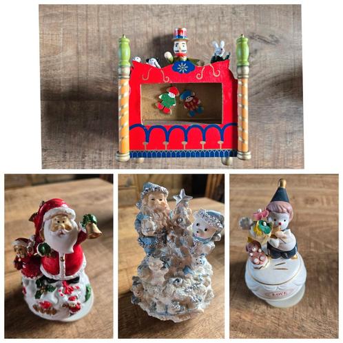 4 speeldoosje / muziekdoosje thema Kerst bewegend met muziek, Diversen, Kerst, Zo goed als nieuw, Ophalen of Verzenden