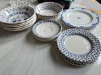 Blauw Wit Engels Ironstone Servies - 21 Delig, Gebruikt, Ophalen of Verzenden, Bord(en), Overige stijlen