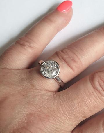 Maat 17 - TI SENTO zilveren (925) ring met ronde ZIRKONIA