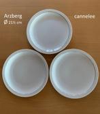 3 borden, ontbijtborden, Arzberg cannelee, wit met ribbels +, Antiek en Kunst, Ophalen of Verzenden