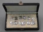 zilveren tafelnummers 1 t/m 12 (rond 1900), Antiek en Kunst, Verzenden, Zilver