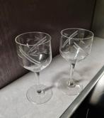 2 Antieke geslepen glazen € 4,00, Ophalen of Verzenden