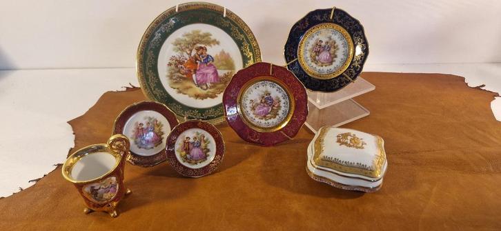 Limoges sierporselein, Verzamelen, Porselein, Kristal en Bestek, Zo goed als nieuw, Kop en/of schotel, Porselein, Ophalen of Verzenden