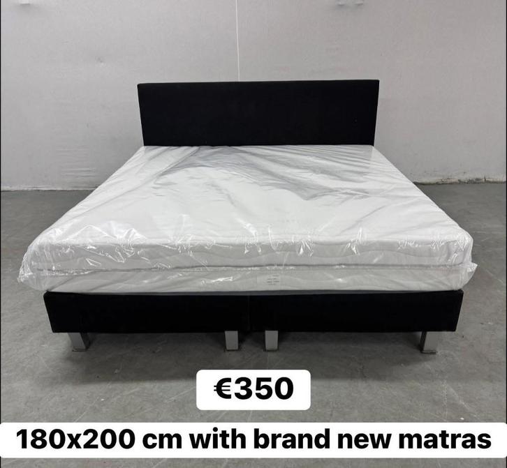 Boxspring 180x200 met NIEUW MATRAS, Huis en Inrichting, Slaapkamer | Boxsprings, Zo goed als nieuw, 180 cm, 200 cm, Tweepersoons