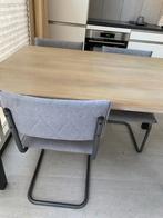 Eettafel met 4 stoelen 160 cm, Huis en Inrichting, Tafels | Eettafels, Ophalen, Eikenhout, 50 tot 100 cm, Zo goed als nieuw