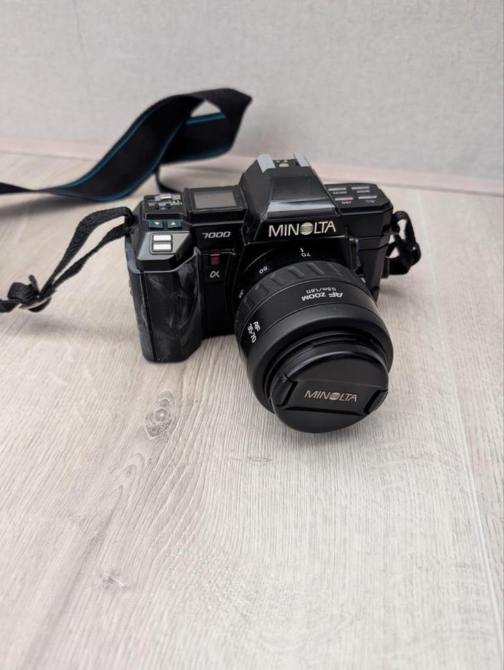 Minolta 7000AF met Flitser & Tas, Audio, Tv en Foto, Fotocamera's Analoog, Gebruikt, Spiegelreflex, Minolta, Ophalen of Verzenden
