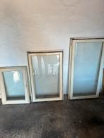 4 stuks hardhout raam kozijnen met thermopane glas, Doe-het-zelf en Verbouw, Ophalen, Gevelraam of Ruit, Gebruikt, Minder dan 80 cm