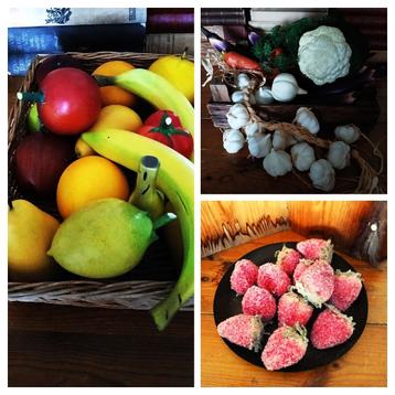 Dummies kunst Fruit hout Groente plastic in kistje Aardbeien beschikbaar voor biedingen