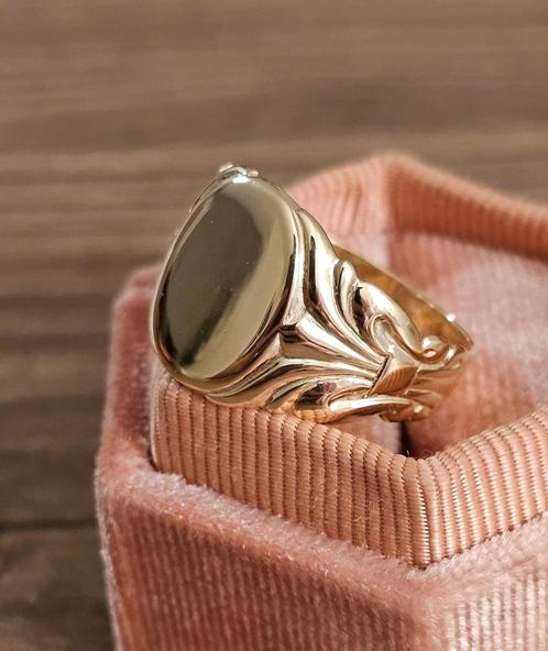 Goud zegelring 14k 585, Sieraden, Tassen en Uiterlijk, Ringen, Nieuw, Dame of Heer, 19 tot 20, Goud, Goud, Ophalen of Verzenden
