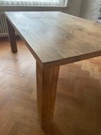 Robuuste industriële tafel van gerookt eiken, Ophalen, Gebruikt, 100 tot 150 cm, Eikenhout