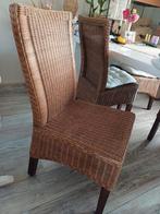 4 rieten eetstoelen stoelen, Huis en Inrichting, Stoelen, Ophalen, Zo goed als nieuw, Bruin