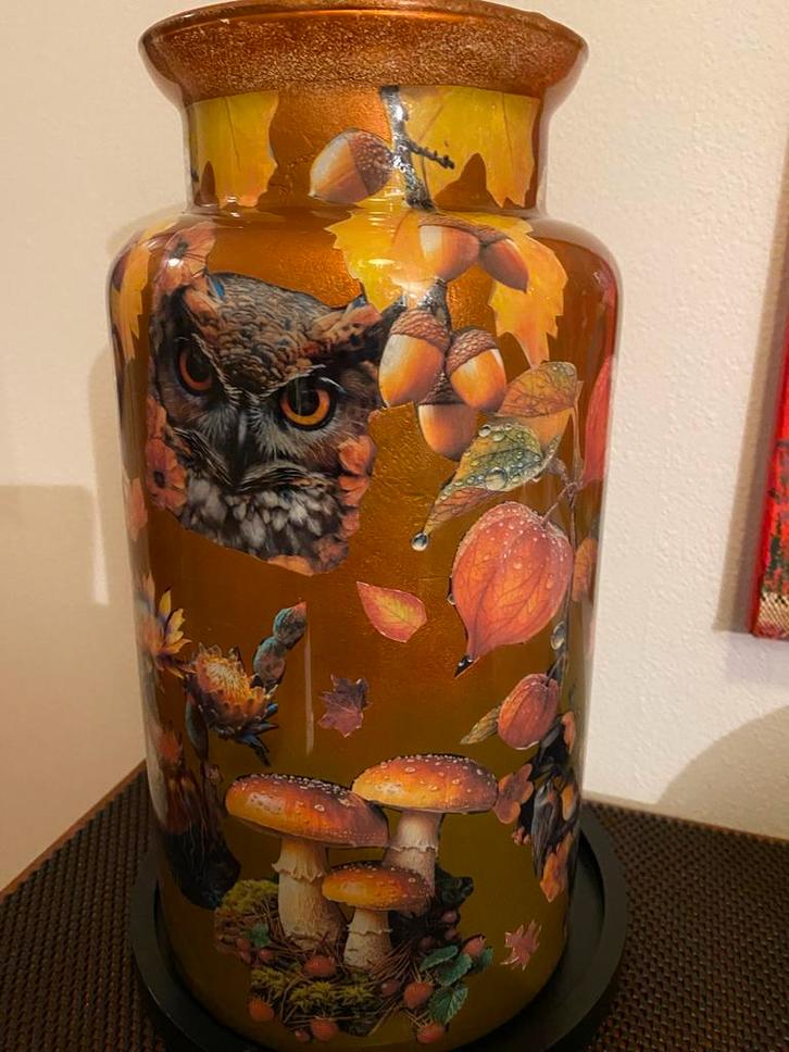 Bronzen Herfstvaas - 37cm - Ophalen, Huis en Inrichting, Woonaccessoires | Vazen, Nieuw, Overige kleuren, Minder dan 50 cm, Glas