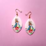 Goudkleurige oorbellen vintage stijl Pieter Konijn hangers, Overige materialen, Overige kleuren, Verzenden, Nieuw