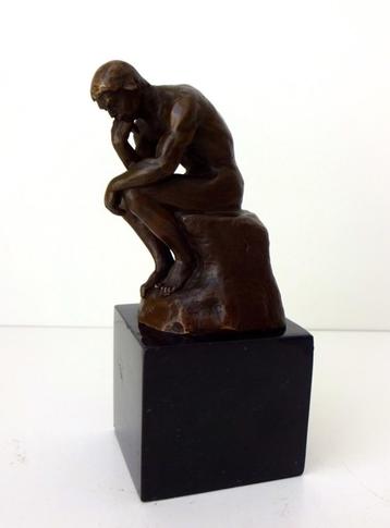 Bronzen beeld zittende man de denker van Rodin 3809-b beschikbaar voor biedingen