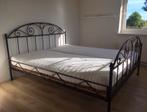Lits-jumeaux zwart metaal, Huis en Inrichting, Slaapkamer | Bedden, Ophalen, Tweepersoons, Overige maten, Metaal