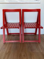 Rode Houten Aldo Jacober Klapstoelen - Set van Twee, Huis en Inrichting, Ophalen, Gebruikt, Twee, Rood