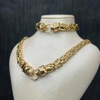 14 karaat gouden ketting met armband panter schakel, Ophalen of Verzenden, Nieuw, Goud