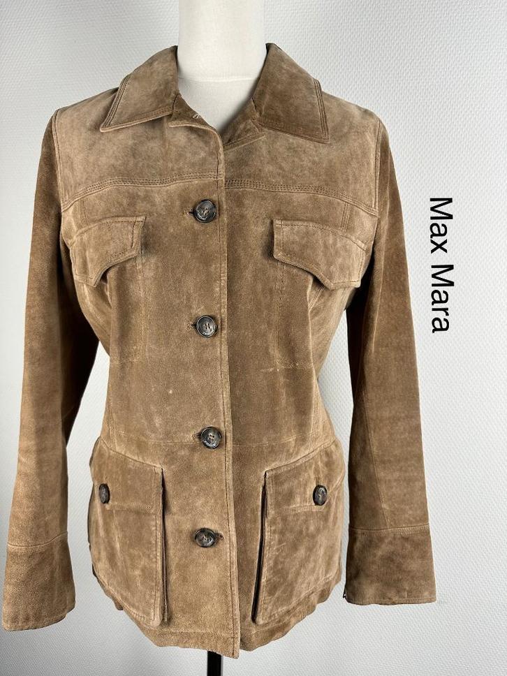 Max Mara Leren Jas  (mt: 40) 28,6/8989, Kleding | Dames, Jassen | Winter, Zo goed als nieuw, Maat 38/40 (M), Zwart, Ophalen of Verzenden