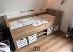 Kajuitbed steigerhout eenpersoons bed met lattenbodem, Gebruikt, Lattenbodem, 85 tot 100 cm, Ophalen