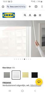 Verduisterend rolgordijn 100x195 cm, Wit, Nieuw, 150 tot 200 cm, 50 tot 100 cm