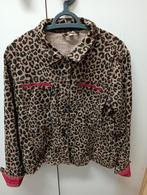 Kort jasje tijger print bruin zwart, roze accentenLarge., Ophalen of Verzenden, Zo goed als nieuw, Maat 42/44 (L), Bruin