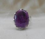Zilveren vintage ring met grote amethist maat 19 nr.653