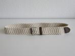 Creme stoffen gevlochten riem met bruin kunstleer, Kleding | Dames, Riemen en Ceinturen, 80 tot 90 cm, Heupriem, Ophalen of Verzenden