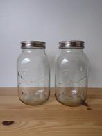 2 glazen weck potten mason, Huis en Inrichting, Ophalen of Verzenden, Zo goed als nieuw, Glas, Pot, Bus of Blik