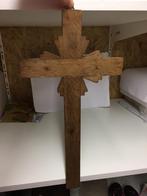 Groot Houten Kruis met bevestigings haakje, Antiek en Kunst, Antiek | Religie, Ophalen of Verzenden