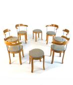 Set van 8 vintage postmoderne stoelen ‘80, Huis en Inrichting, Bruin, Metaal, Ophalen of Verzenden, Zo goed als nieuw