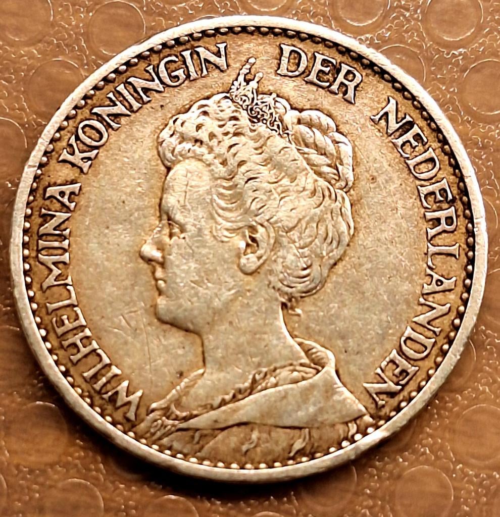 Zilveren Gulden 1914 Wilhelmina, Postzegels en Munten, Munten | Nederland, 1 gulden, Verzenden, Zilver, Koningin Wilhelmina
