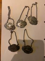 Oude (Ver)zilveren flessenhangers, Antiek en Kunst, Ophalen of Verzenden