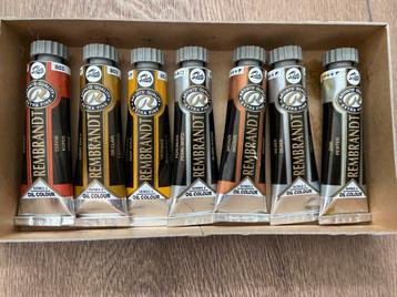 7 tubes Olieverf Rembrandt serie 3 goud koper zilver tin etc beschikbaar voor biedingen