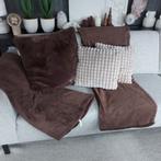 Dutch Decor kussens en plaids - bruin/zand - z.g.a.n., Ophalen of Verzenden, Zo goed als nieuw, Bruin, Vierkant