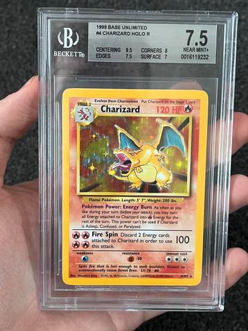 Pokémon BGS 7.5 Charizard #4 Base set beschikbaar voor biedingen