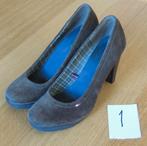 1 Paar olijfgroene suede Tommy Hilfiger schoenen, Ophalen, Schoenen met hoge hakken, Gedragen, Groen