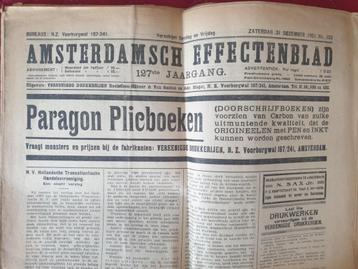 Oude kranten Amsterdamsch Effectenblad en De Maasbode uit  1 beschikbaar voor biedingen