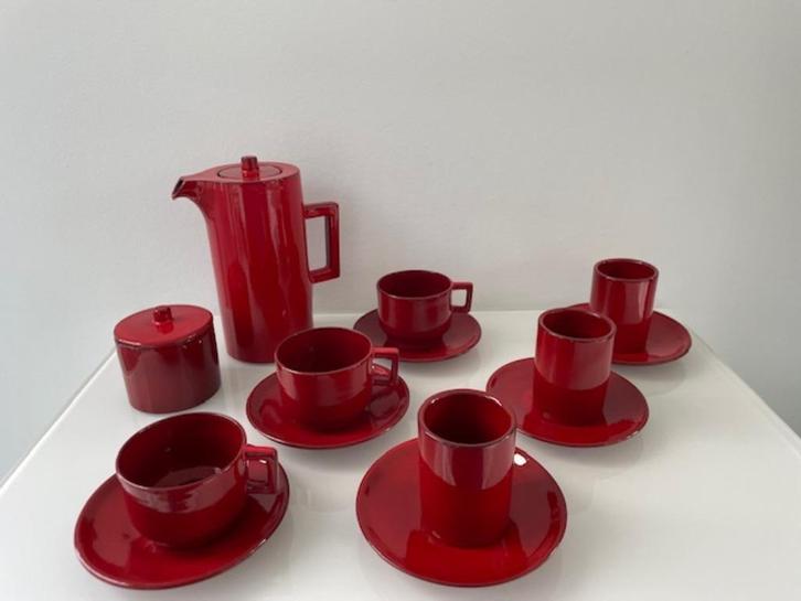 14-delig Vintage Dutch design Hofra koffieservies H. Wagner, Antiek en Kunst, Antiek | Servies los, Ophalen of Verzenden