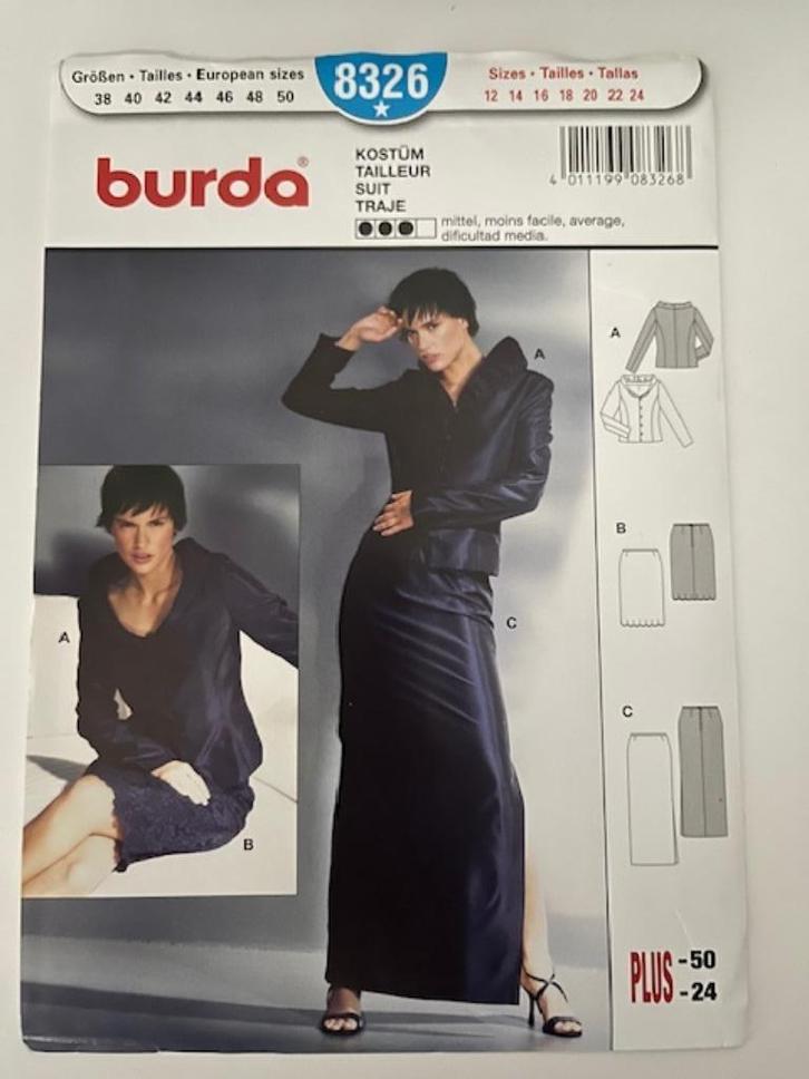 Vintage patroon van feestelijk jasje en rok - Burda 8326, Hobby en Vrije tijd, Kledingpatronen, Zo goed als nieuw, Overige typen