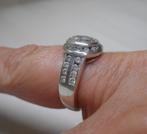 Zilveren ring met stenen maat 17 nr.142, Verzenden, Zo goed als nieuw, 17 tot 18, Dame