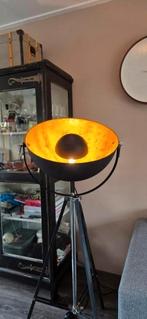 Industriële vloerlamp GOLDEN SUN | zwart / goud + schakelaar, Huis en Inrichting, Lampen | Vloerlampen, Ophalen, Gebruikt, 150 tot 200 cm